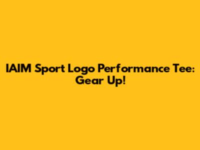 IAIM Sport Logo Performance Tee: Gear Up!