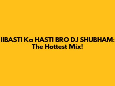 IIBASTI Ka HASTI BRO DJ SHUBHAM: The Hottest Mix!