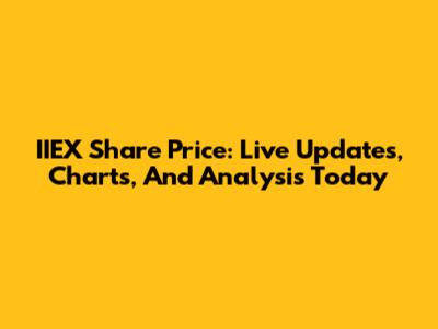 IIEX Share Price: Live Updates, Charts, And Analysis Today